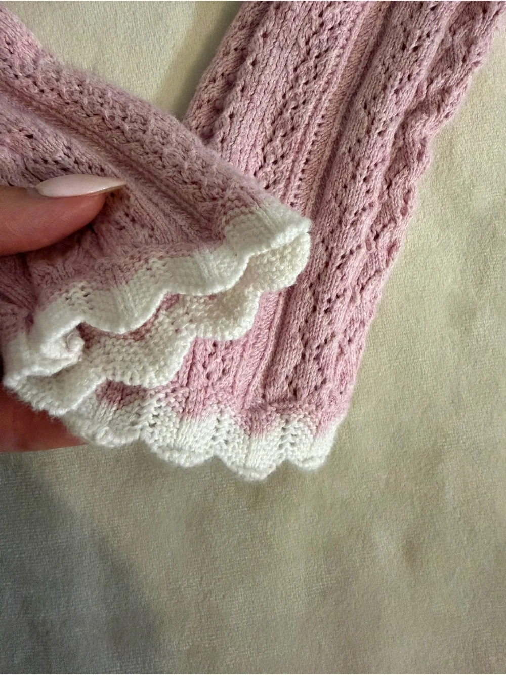 Polo by Ralph Lauren Pink Cropped Cable Knit Cardigan, sz M (8-10)